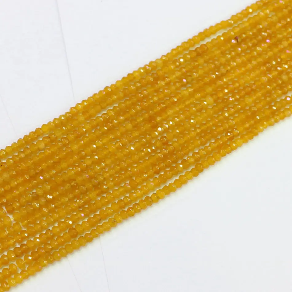 Горячие желтые нефриты из натурального камня халцедон 2x4 мм граненые бусины abacus