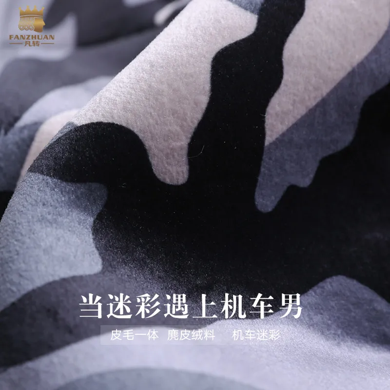 Fanzhuan, новая модная мужская зимняя черная зимняя шуба, камуфляжная куртка с отворотом на молнии, тонкая куртка 710169