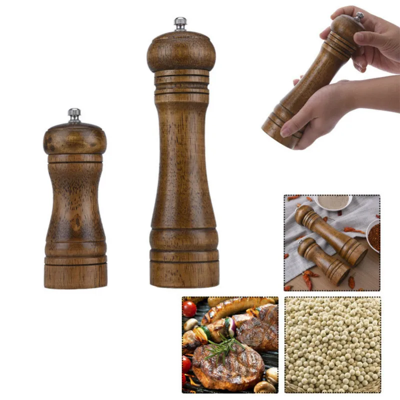 Washtree 5 8 10 дюймов соль и перец мясорубку движением руки древесины дуба мельница