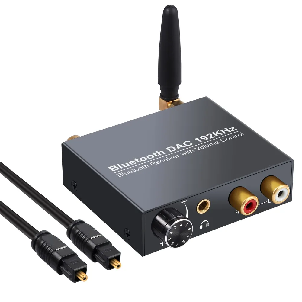 ESYNiC 192 кГц ЦАП цифро-аналоговый аудио конвертер с Bluetooth приемник оптический Toslink SPDIF коаксиальный к RCA 3,5 мм адаптер
