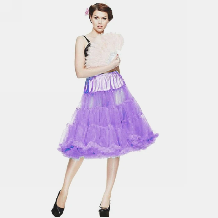 lavender 20 цветов 65 см Женская мини-юбка из мягкой ткани длинная Сексуальная плиссированная шифоновая подкладка «рокабилли» юбка-пачка из тюля для девушек - Цвет: lavender