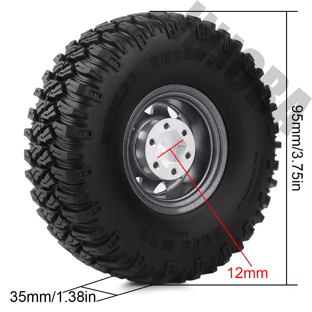 INJORA 1,55 колесные шины и 1,5" Beadlock металлический обод для RC Гусеничный автомобиль D90 TF2 Tamiya CC01 LC70 MST JIMNY AX90069