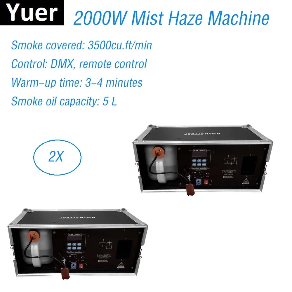 

2Pcs/Lot 2000W Mist Haze Machine Party Club Bar Fog Machine Professional LED Fogger Stage Effect Light Big Power Somke Machine