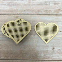 50pcs unfisnished wood heart shape custom heart cross stitch