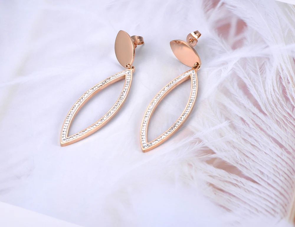 JeeMango модные серьги из нержавеющей стали с геометрическим конским глазом