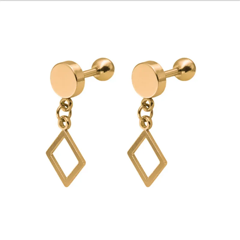 new arrival titanium stainless steel stud earrings for women men silver gold black color personality Accessories | Украшения и