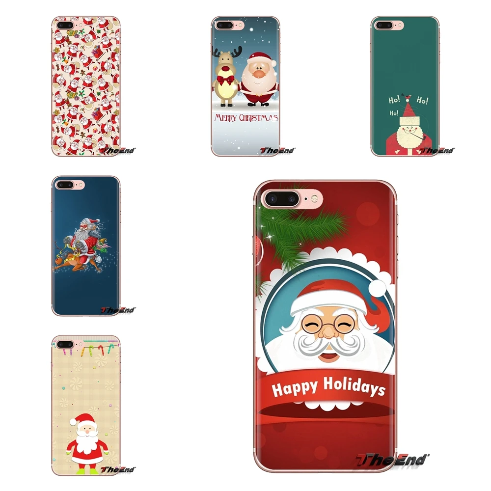 Transparent Soft Cases Covers For Samsung Galaxy S3 S4 S5 Mini S6 S7 Edge S8 S9 S10 Plus Note 3 4 5 8 9 Christmas santa claus |