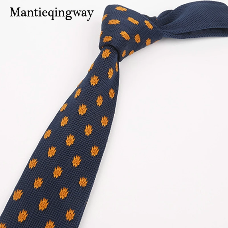 Mantieqingway классические Вязаные Галстуки для мужчин обтягивающие узкие галстуки