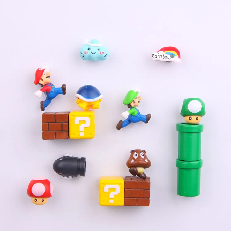 3D Funy стереоскопический Super Mario Bros магниты на холодильник стикер сообщений взрослого человека девочка детские игрушки для мальчиков подарок на день рождения 4/8/10 шт
