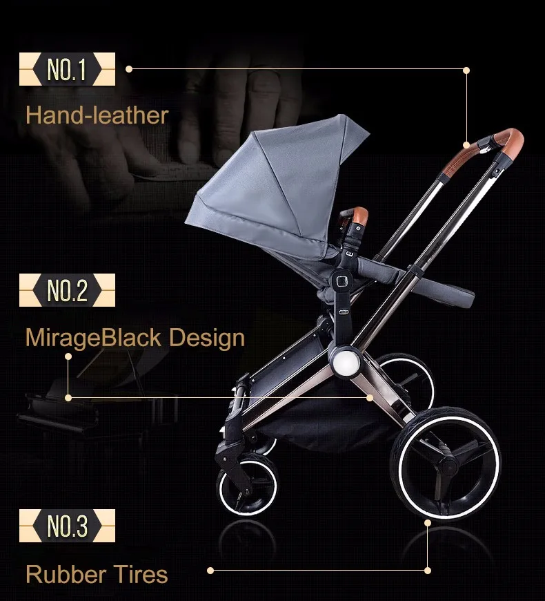 Adorbaby PouchP88 Роскошная детская коляска складная детская коляска с высоким обзором для сидения и лежания для новорожденных четырехколесных транспортных средств 6 вариантов