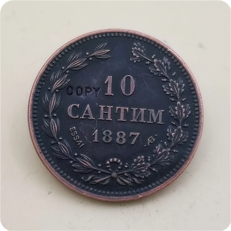 1880 1887 Болгария 10 Santim Александр I (тест) копия узора монета|Безвалютные монеты| |