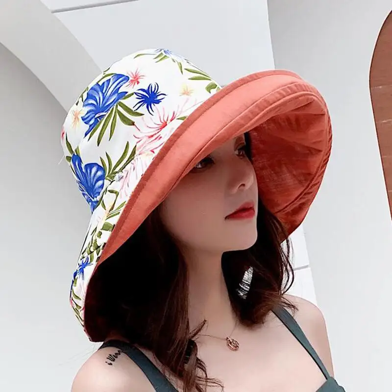BINGYUANHAOXUAN, женская шляпа, шляпа от солнца, с принтом, Панама, двухсторонняя, носимая Кепка для бассейна для женщин, козырек, шляпа рыбака