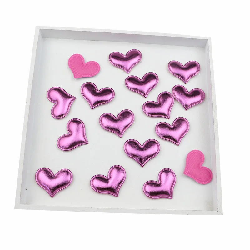 Rose red Hearts 50 шт. с рисунком короны/звезд/сердца, мягкие патчи, сделай сам, товары для рукоделия, скрапбукинг, аппликация, детские головные уборы, аксессуары, декор с блестками - Цвет: Rose red Hearts