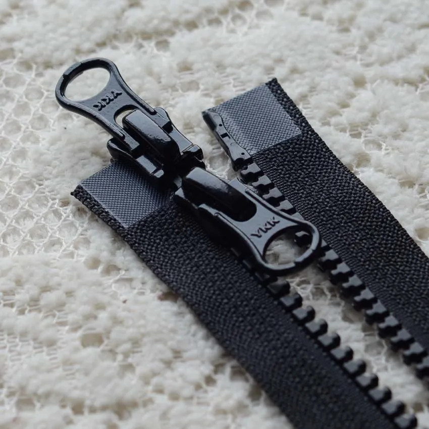 2 Pcs/lot Long Plastic Resin Ykk Zipper Black Coffee Blue Off White Red green Double Open Two-way Fasteners Sewing Accessories - Цвет: as photo