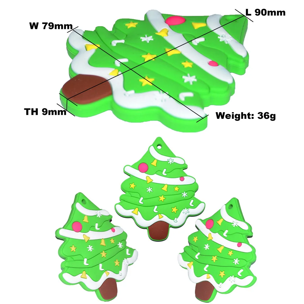 Happyfriends 1pcs Christmas Deer Teether Cartoon Food Grade Baby Silicone Teething Toys For Mother DIY Pacifier Chain | Мать и ребенок