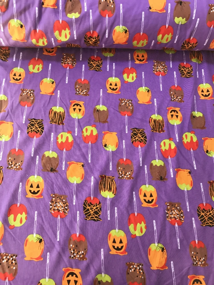 1 ярд хлопок трикотаж/Джерси Helloween Конфеты DIY ткань мягкая одежда ширина ткани 140