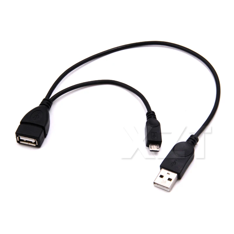 Кабель адаптер Micro USB Male to A & Female для SAMSUNG SONY Y сплиттер OTG кабель|Акустическая линия|