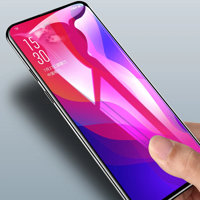 9 H изогнутое полное покрытие анти Blu-Ray закаленное стекло для OPPO Find X защитная