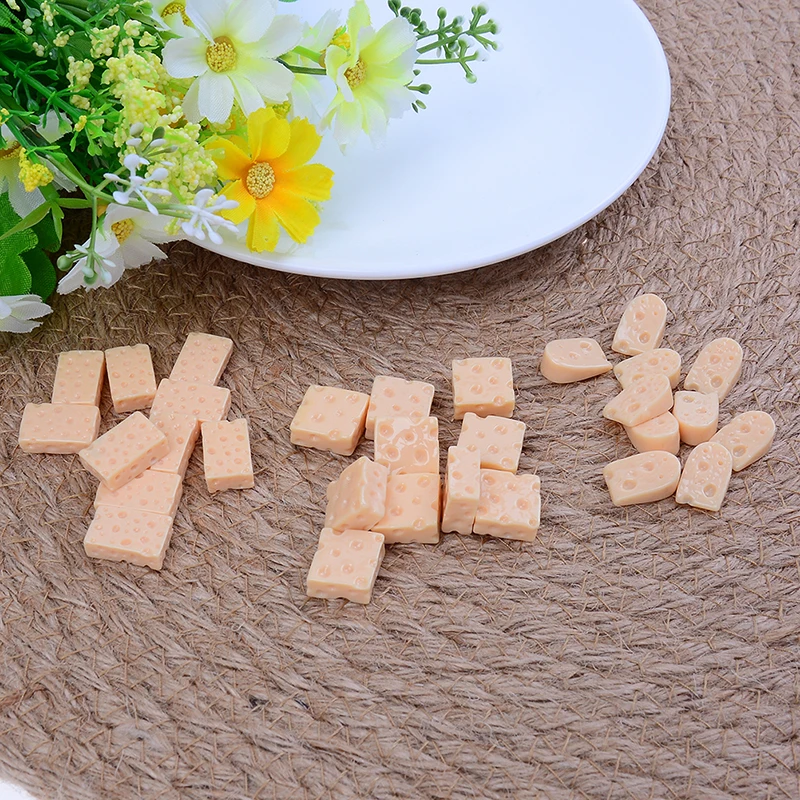 10 шт. Милые 3D моделирование сыра смолы миниатюрные продукты питания DIY