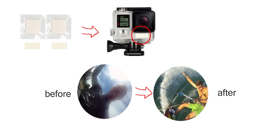 24 шт. противотуманные вставки для Gopro Hero 6 5 4 Black Xiaomi Yi 4K 2 SJ4000 чехол для камеры сушильные вставки крепление Go Pro Аксессуары для дайвинга