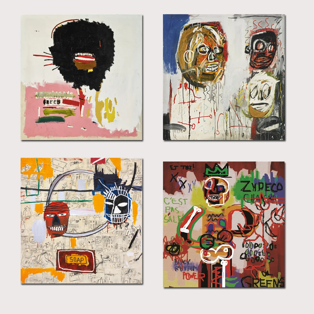 Жан микелс без названия граффити 1 панель абстрактное украшение на стену