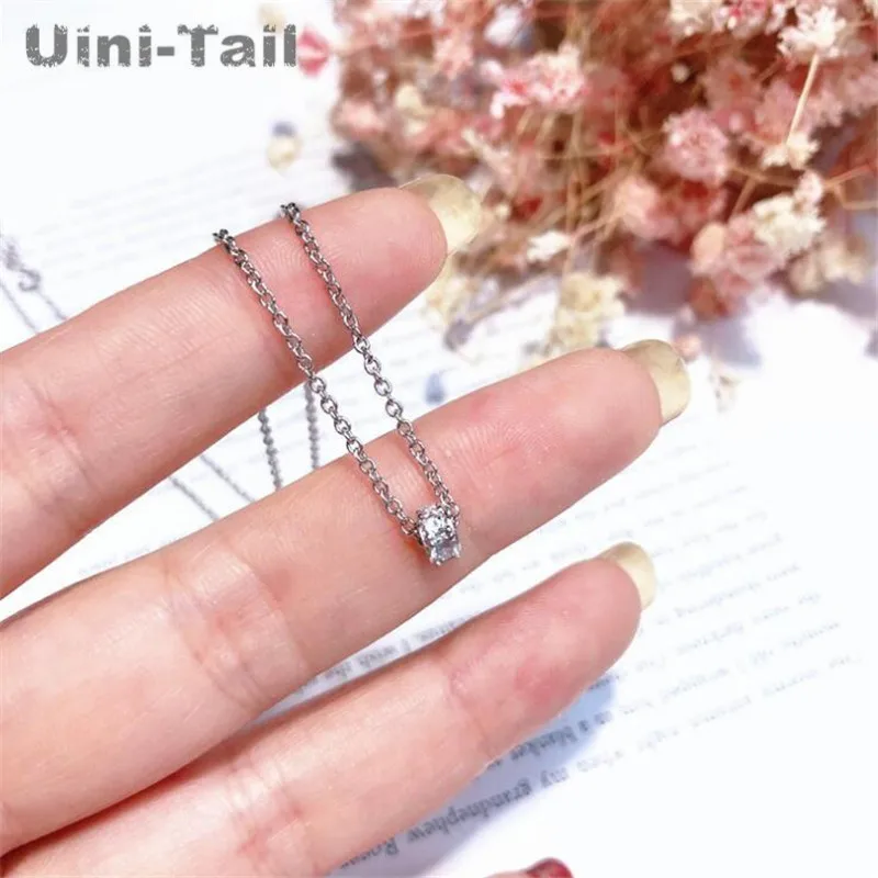 

Uini-Tail new hot 925 sterling silver Korean simple micro-inlaid bead necklace fashion tide flow high quality jewelry GN370