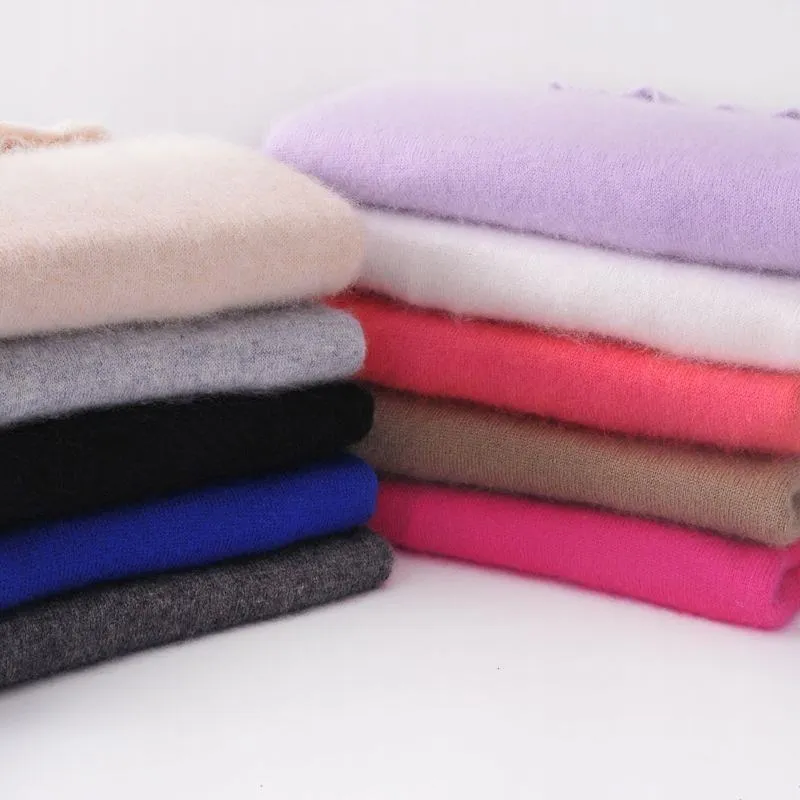 Fashion Cashmere Blended Knitted Sweater Women Tops Autumn Winter Turtleneck Pullovers Female Long Sleeve Solid Color S01 | Женская