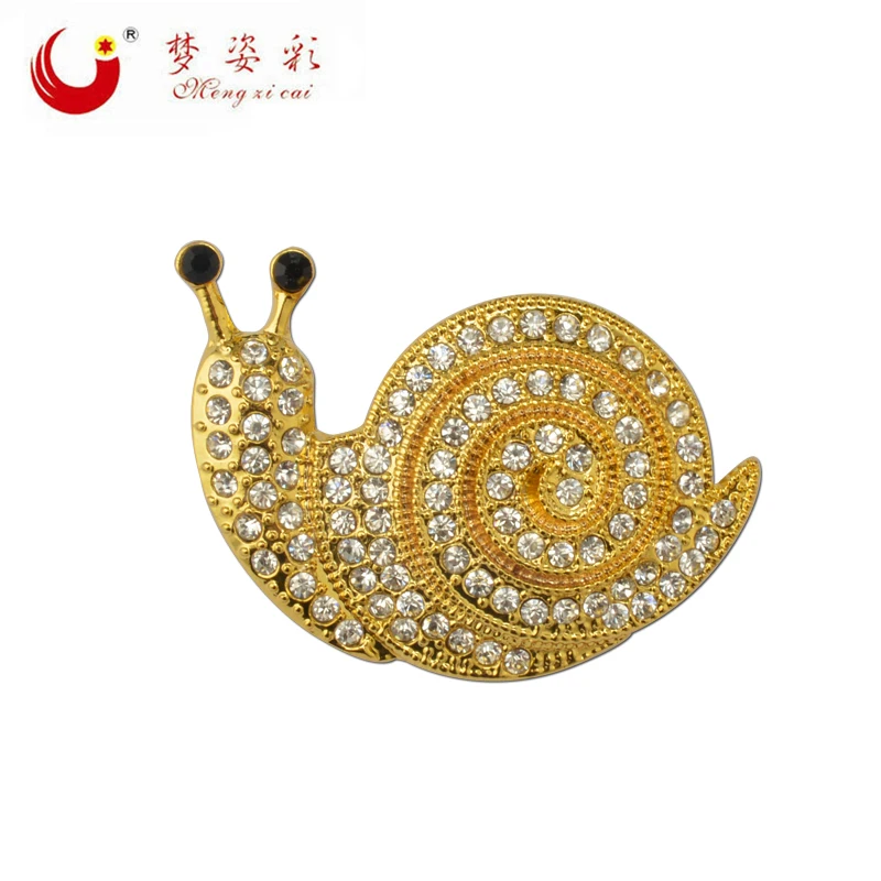 

2019 New Fashion jewelry Animal Brooch Bouquet For Women Cheap Broche Wedding Casamento Souvenir Cute Crystal Snails brooches