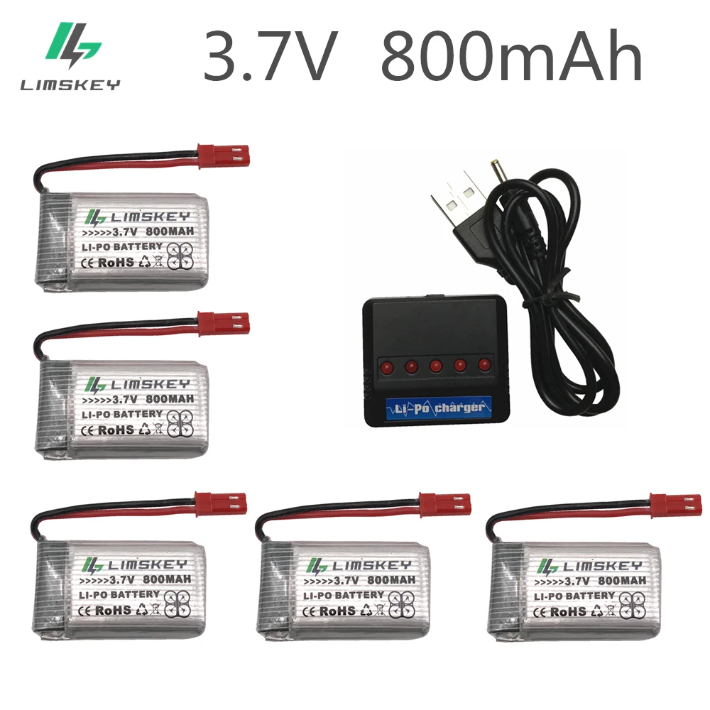 Аккумулятор Lipo для радиоуправляемого дрона батарея JST 902540 3 7 в 800 мАч 1S с USB