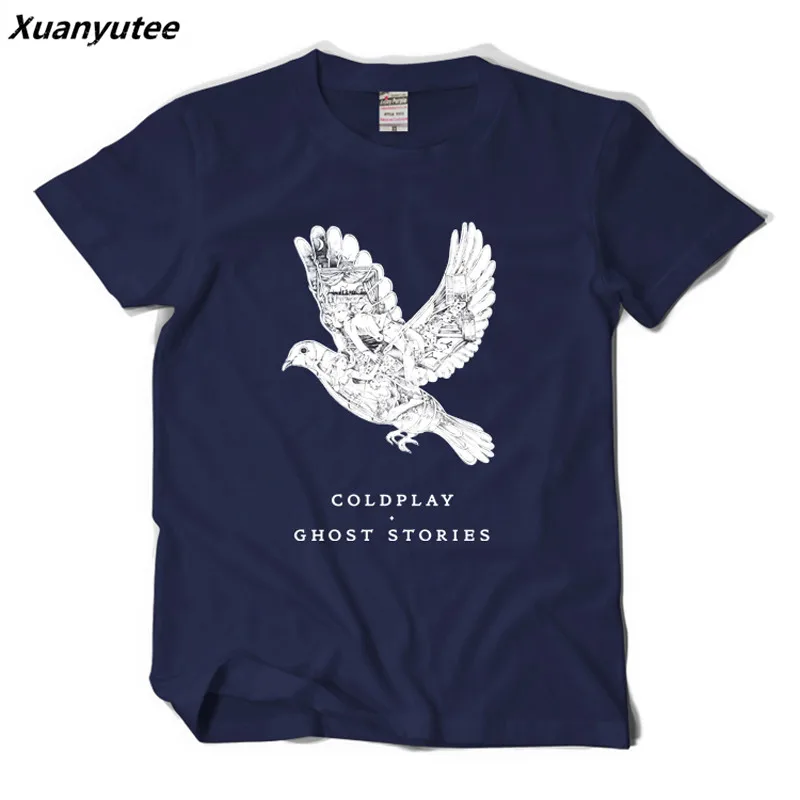 Xuanyutee 2018 летняя модная футболка Coldplay Ghost Stories Homme хлопковая с короткими рукавами и
