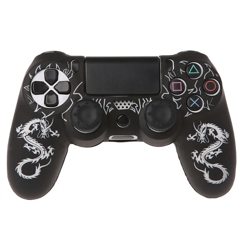 Китайский драконы силиконовый защитный чехол для SONY playstation 4 PS4 контроллер кожи - Цвет: Белый