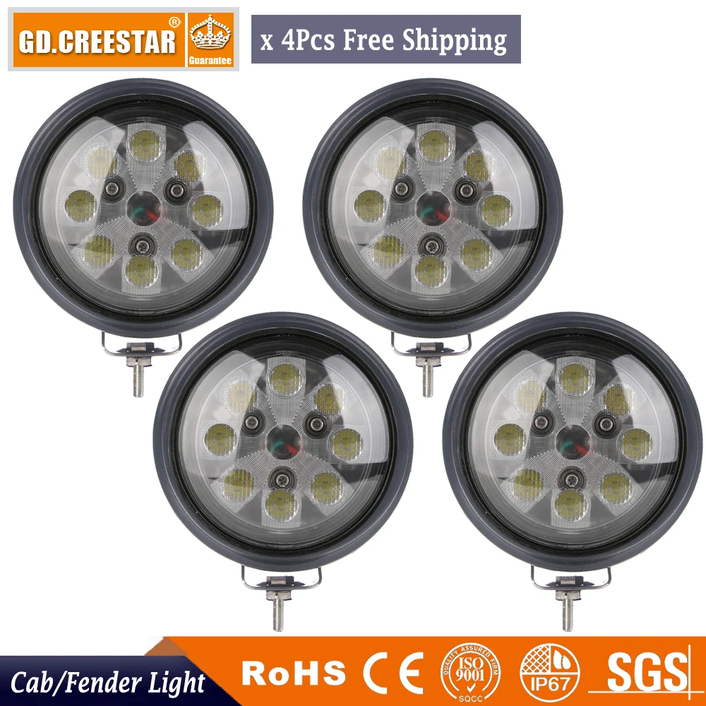 40W LED Light Tractor Head Fender Work lights For JD CASE IH PAR 36 4411 Truck Heavy Equipment led agriculture x4pcs | Автомобили и