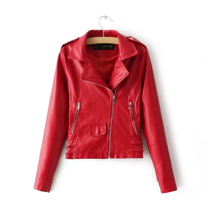 Модные повседневные Куртки из искусственной кожи женские короткие панк пальто с