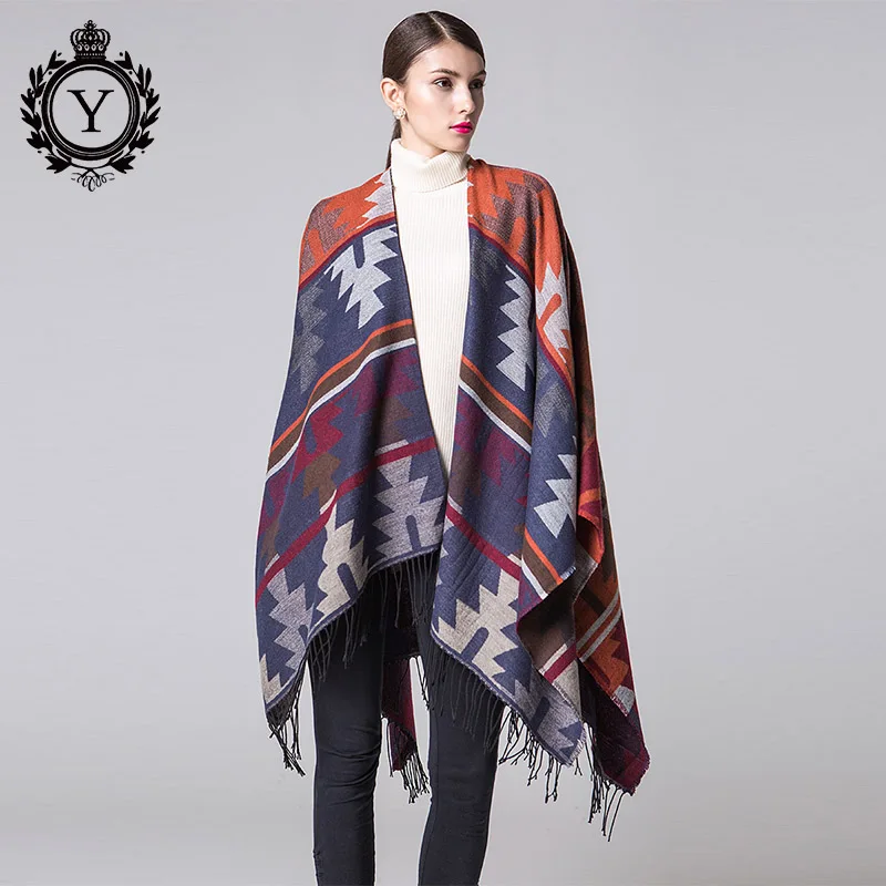 COUTUDI осень зима шарф Для женщин пончо и Накидки Элитный бренд Индии обертывания