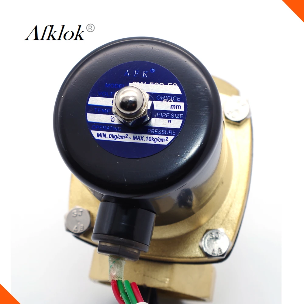 2 дюймов 12 v электромагнитный клапан DN50 2W-500-50 NPT G латунь нормально закрытый Высокая Температура из резиновой смеси на основе бутадиен-5-80 градусов