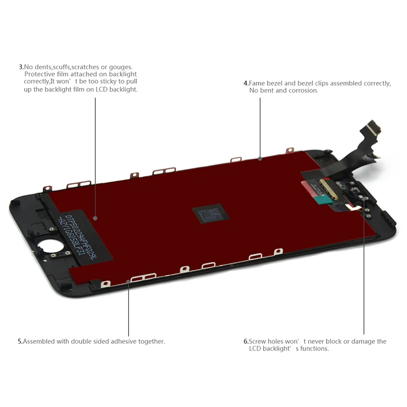 50 шт./лот ЖК-дисплей Дисплей для iPhone 6 plus с сенсорным экраном в сборе экран Замена с дигитайзер Быстрая