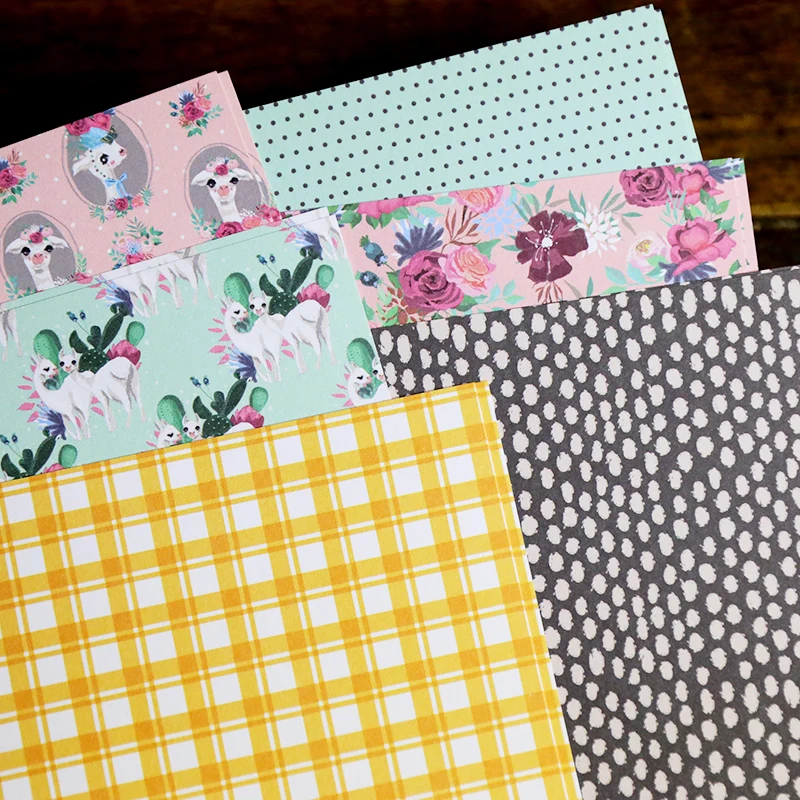 12pcs/Pack 6*6inch Alpaca Patterned Paper Pack for Scrapbooking DIY Happy Planner Card Making Journal Project | Дом и сад