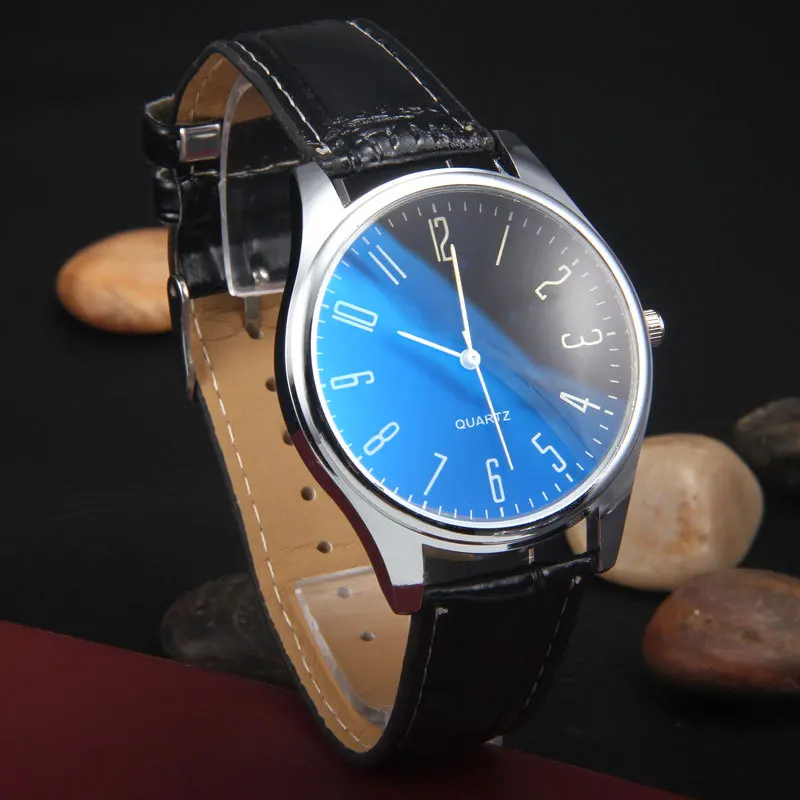 

Fashion Casual Men's Quartz Wristwatch Black Leather Men's Dress Watch Business Watch Reloj Hombre Relogio Masculin Men's Gifts