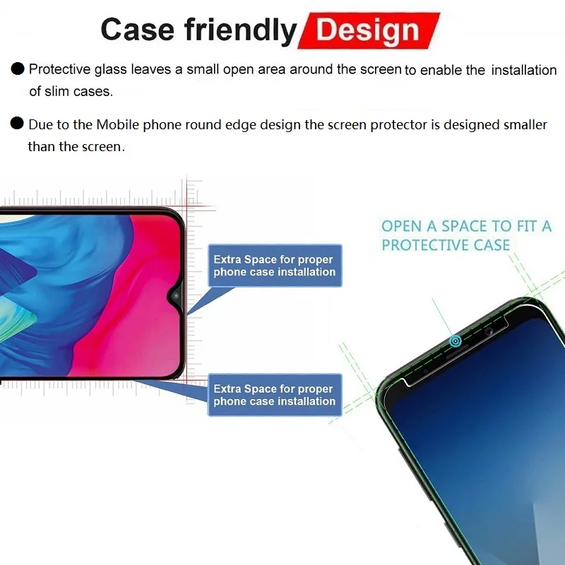 

100PCS Full Glue Tempered Glass For Huawei P30 P20 Pro P10 Lite P Smart Z 2019 Screen Protector Full Cover Protector Film