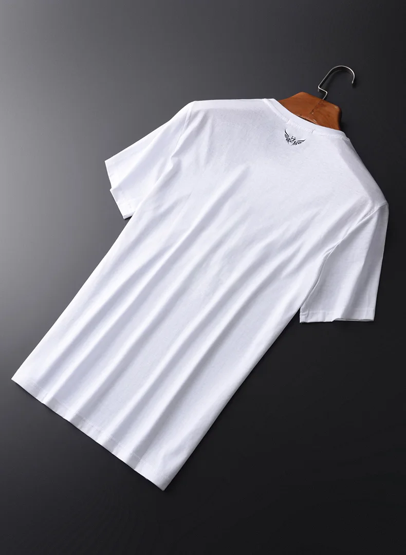 Minglu протектор мерсеризации мужские футболки класса люкс с вышивкой в виде птицы