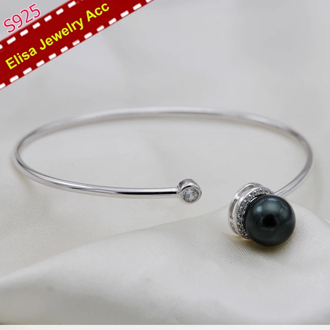 Classic S925 Sterling Silver Pearl Bangle Findings Women DIY Bracelet Jewelry Components 2Pcs/Lot | Украшения и аксессуары