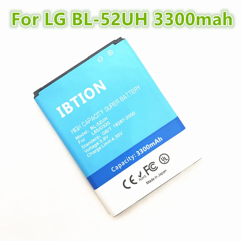 Ibtion 3250 мА/ч BL 52UH Батарея для LG L70 L65 D285 D320 D325 D329 VS876 D280 D320N DUAL SIM H443 Escape 2 дух H422