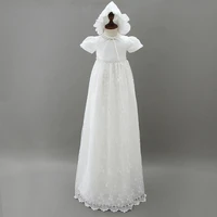 high end baby girl christening gowns newborn baptism lace princess infant long trailing dress 1year birthday party wear