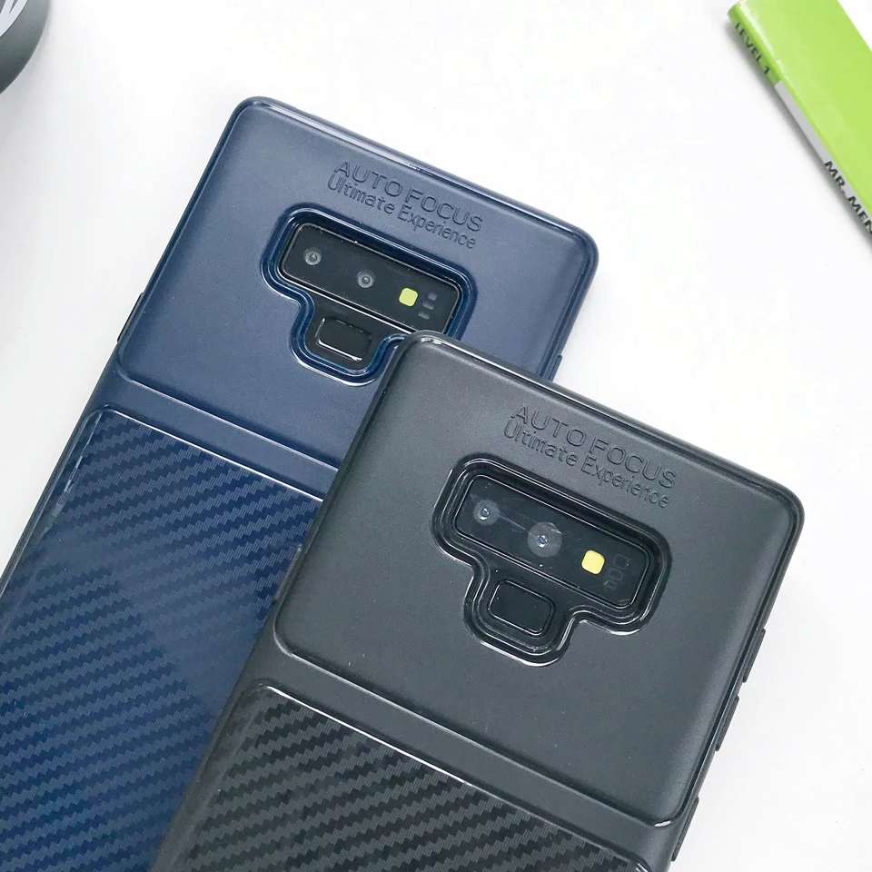 Матовая ТПУ Броня углеродного волокна чехол для телефона samsung Galaxy Note 9 8 S9 S8 S7 край