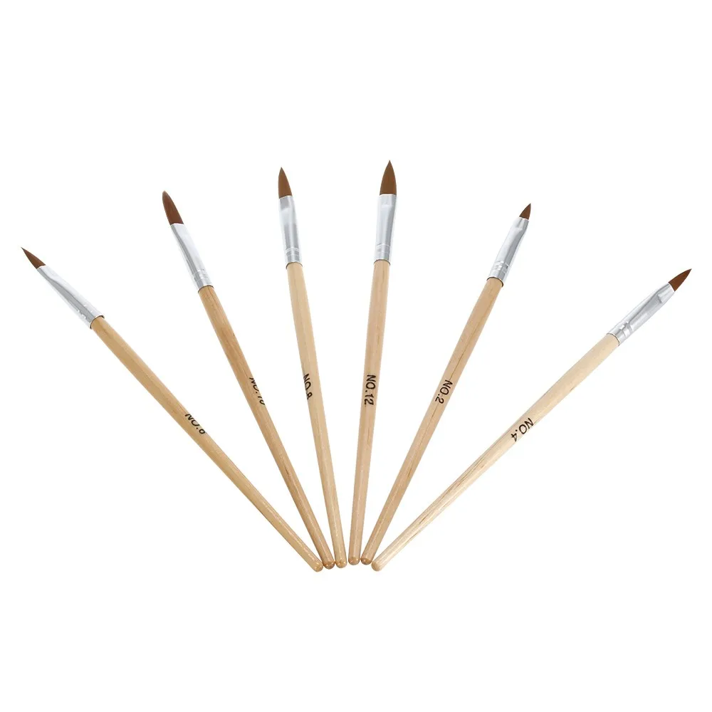 6 Размеры Дизайн ногтей Wood Tip Top Кристалл Расчёски для волос комплект