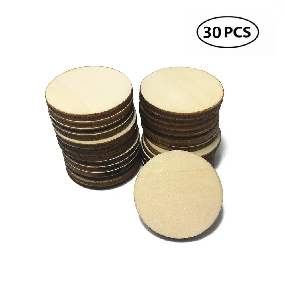 

30pcs 40mm 1.57inch Blank Wood Squares Wood Pieces Unfinished Round Corner Square Wooden Cutouts for DIY Arts Craft Project