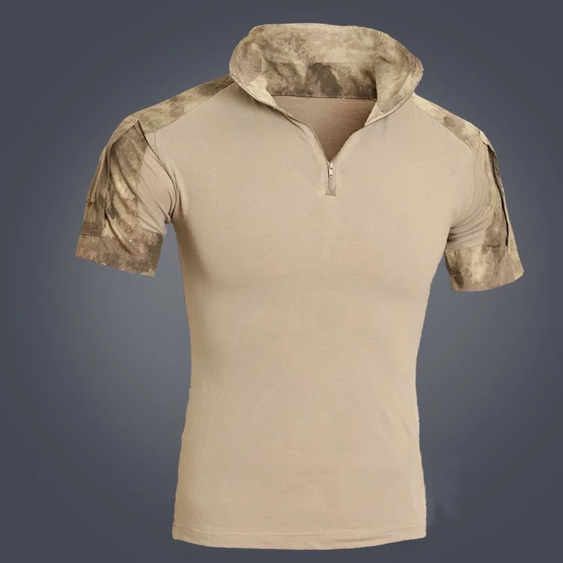 Мужская тактическая короткая футболка Мультикам камуфляжная охотничья боевая