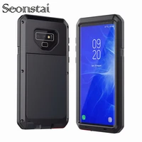 heavy duty armor case for note 9 shock drop proof aluminum metal cases for samsung galaxy s8 s9 plus s7 edge note 8 9 sn91 coque