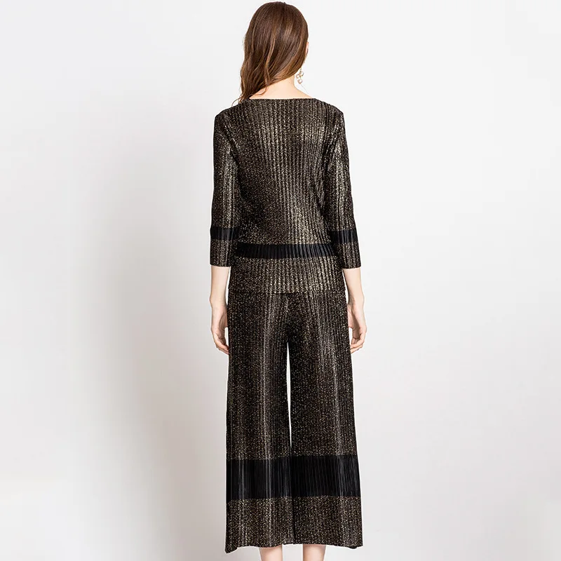 Changpleat 2019 Весенние новые женские комплекты с принтом Miyak плиссированные модные