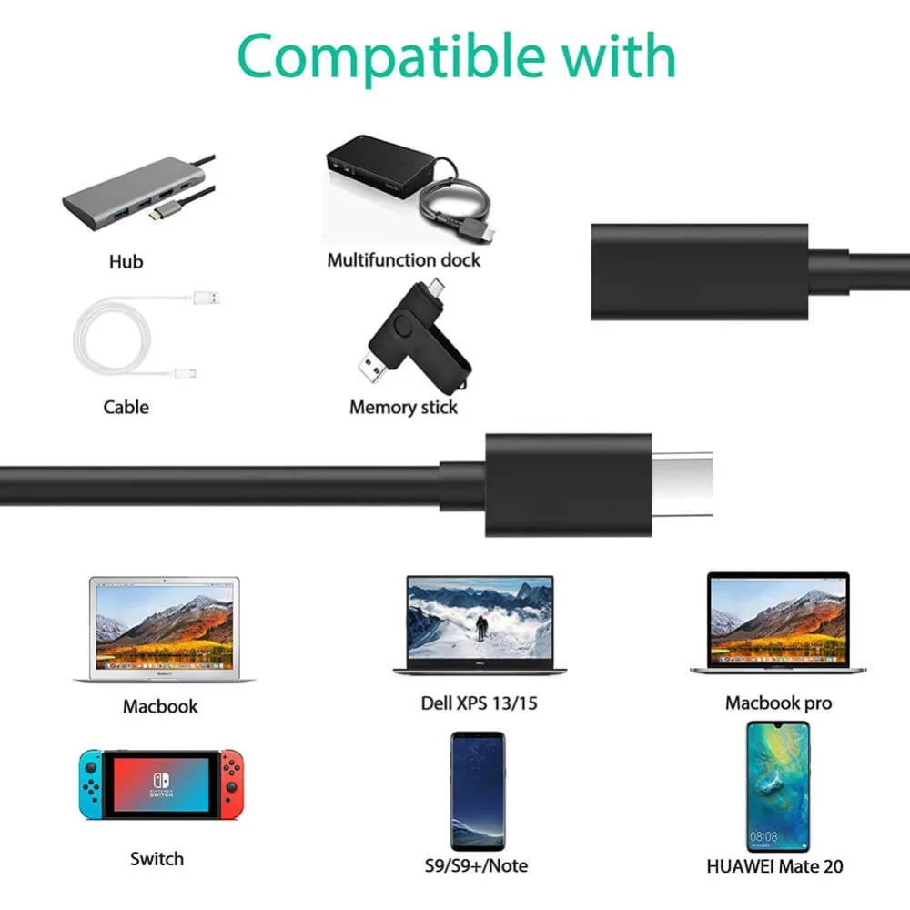 1 м Универсальный type-C USB удлинитель гнездовой разъем Кабель-адаптер совместим с DJI Osmo карманные аксессуары
